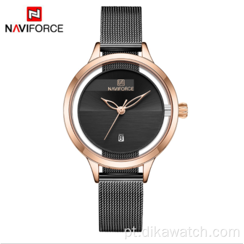 Comércio exterior 2021 novo NAVIFORCE 5014 impermeável para senhoras assistir relógios de pulso de quartzo de estudante de moda